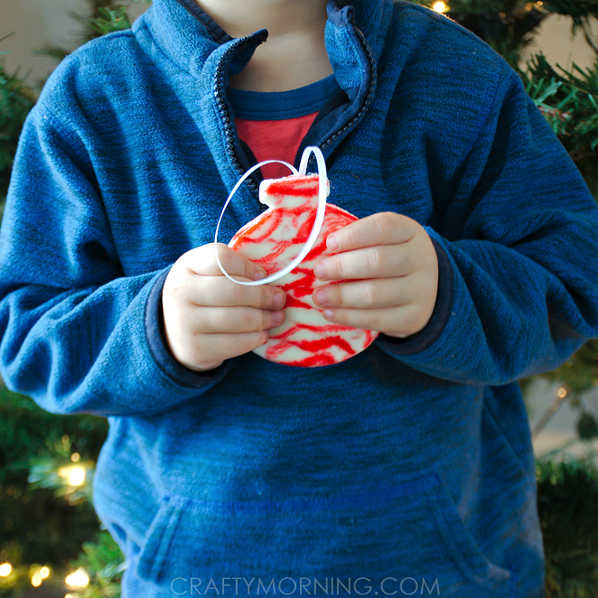 Melted Candy Cane Christmas Ornaments
