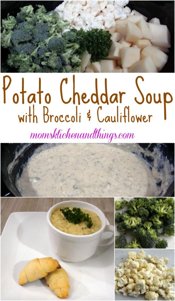 Potato Cheddar Soup with Broccoli & Cauliflower