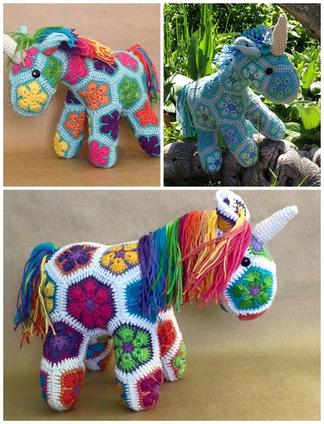 African Flower Unicorn Crochet Pattern