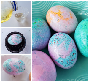 Oil Marbled Easter Eggs (Decorating Idea) - Crafty Morning