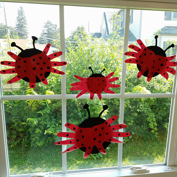 Hand Print Ladybugs Craft