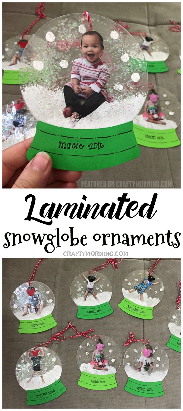 Laminated Photo Snowglobe Ornaments Crafty Morning