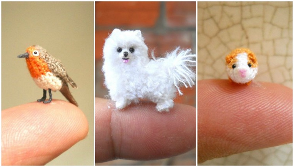 These Miniature Crochet Animals Are So Tiny, They Will Sit On Your Finger Tip