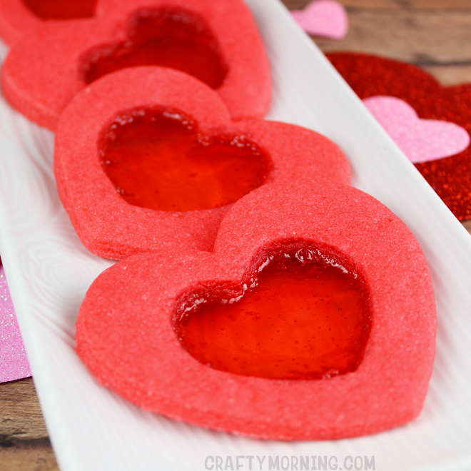 Stained Glass Jolly Rancher Heart Cookies