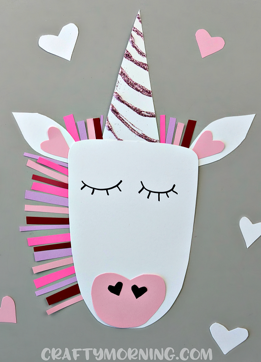 Valentine Heart Unicorn Craft - Crafty Morning