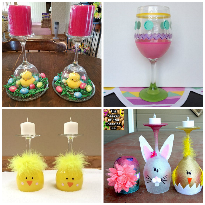 Easter Wine Glass Centerpieces