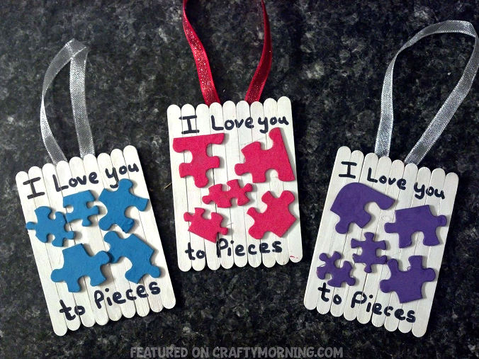 Puzzle Piece Valentine Craft