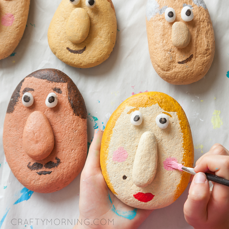Silly Stone Faces (Kids Craft)