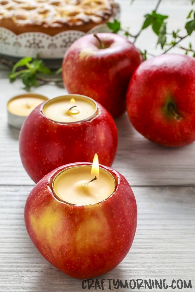 DIY Apple Candles