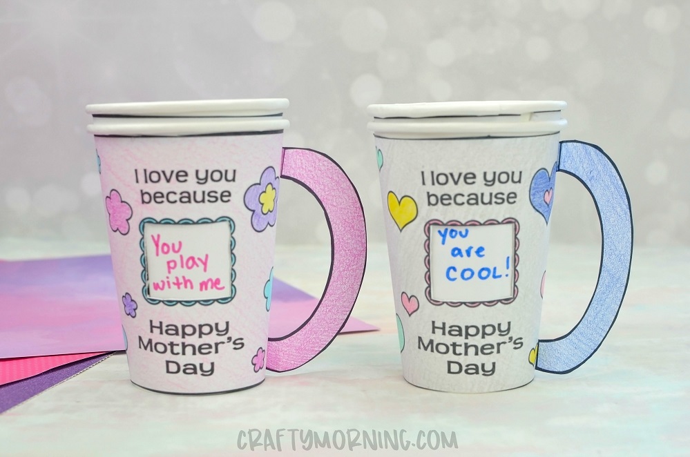 Fun Express Color Your Own Mom Travel Coffee Mugs - Set of 6 - Mother's Day  Crafts for Kids