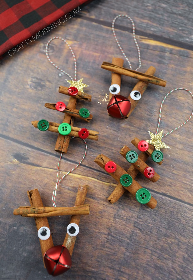 bullet Danger fingerprint Cinnamon Stick Reindeer & Tree Ornaments - Crafty Morning