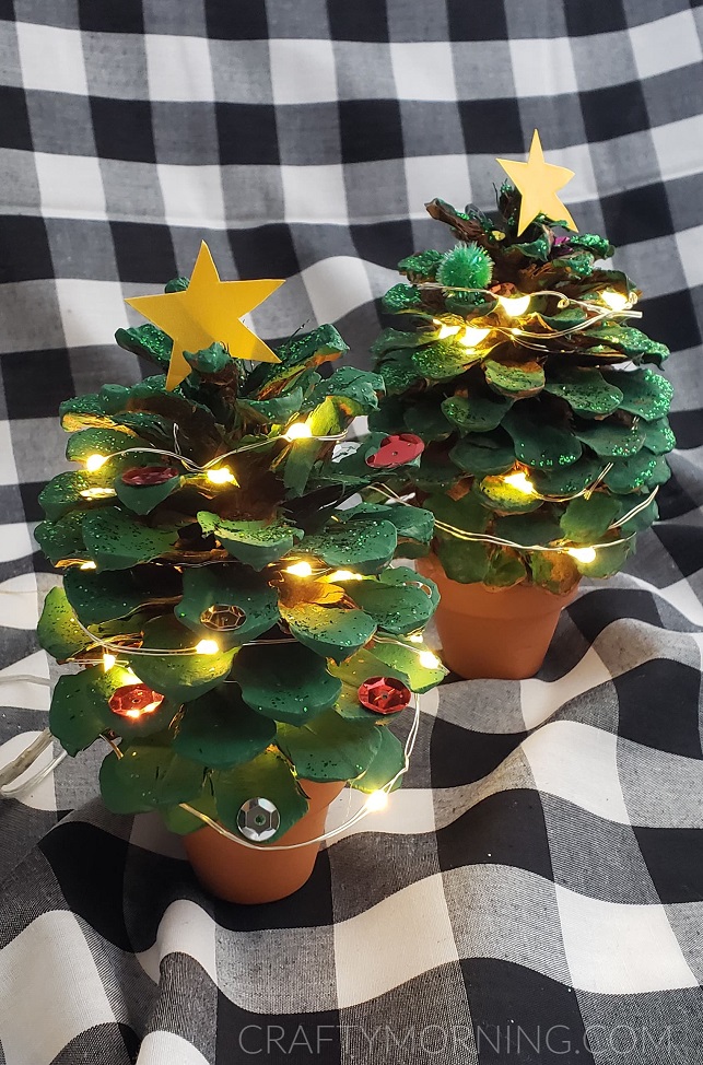 Potted Pinecone Christmas Trees