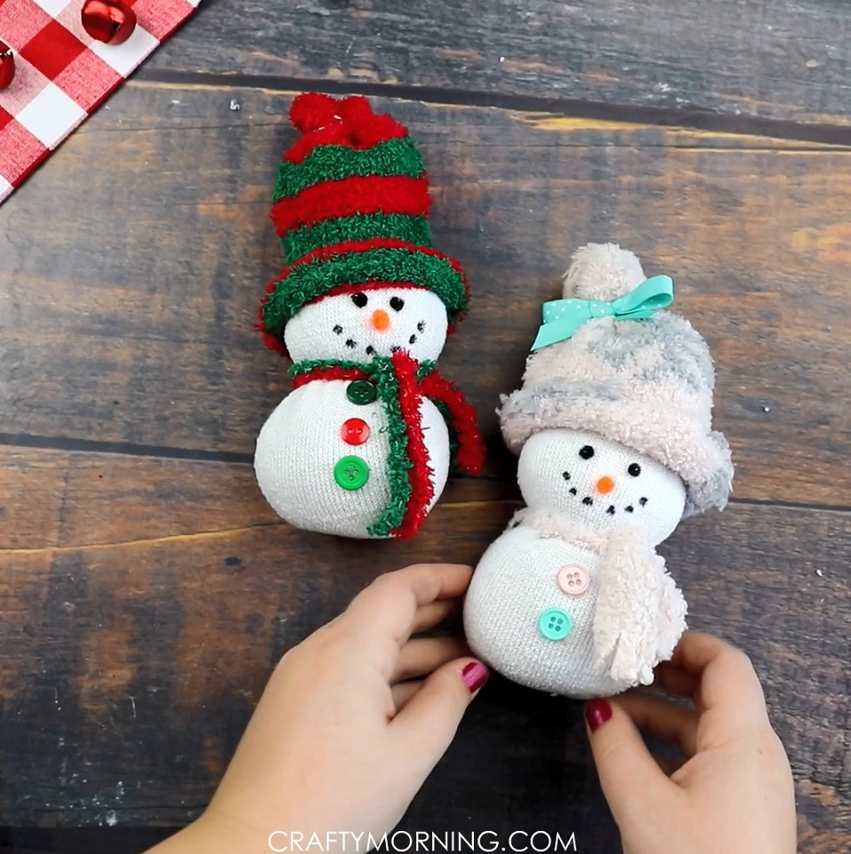 How to Make an Easy Sock Snowman Craft - This Pixie Creates