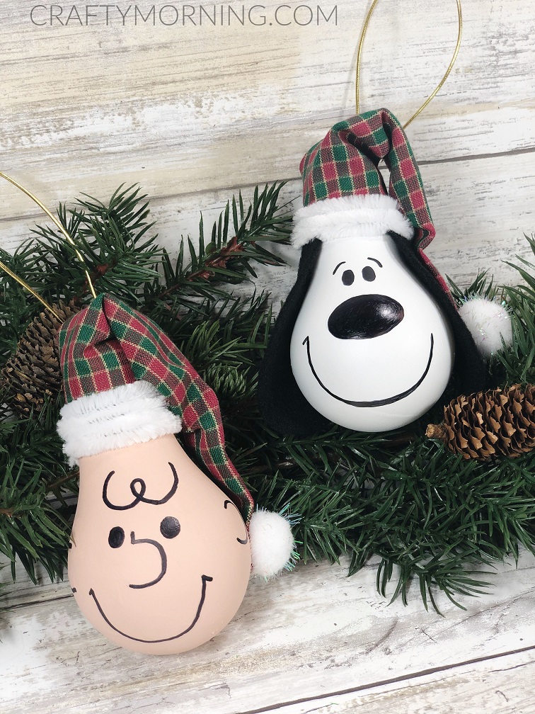 Snoopy & Charlie Brown Light Bulb Ornaments