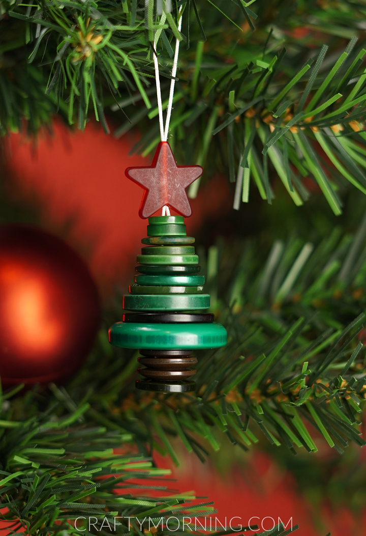 How to Make a Button Christmas Tree Stack Ornament