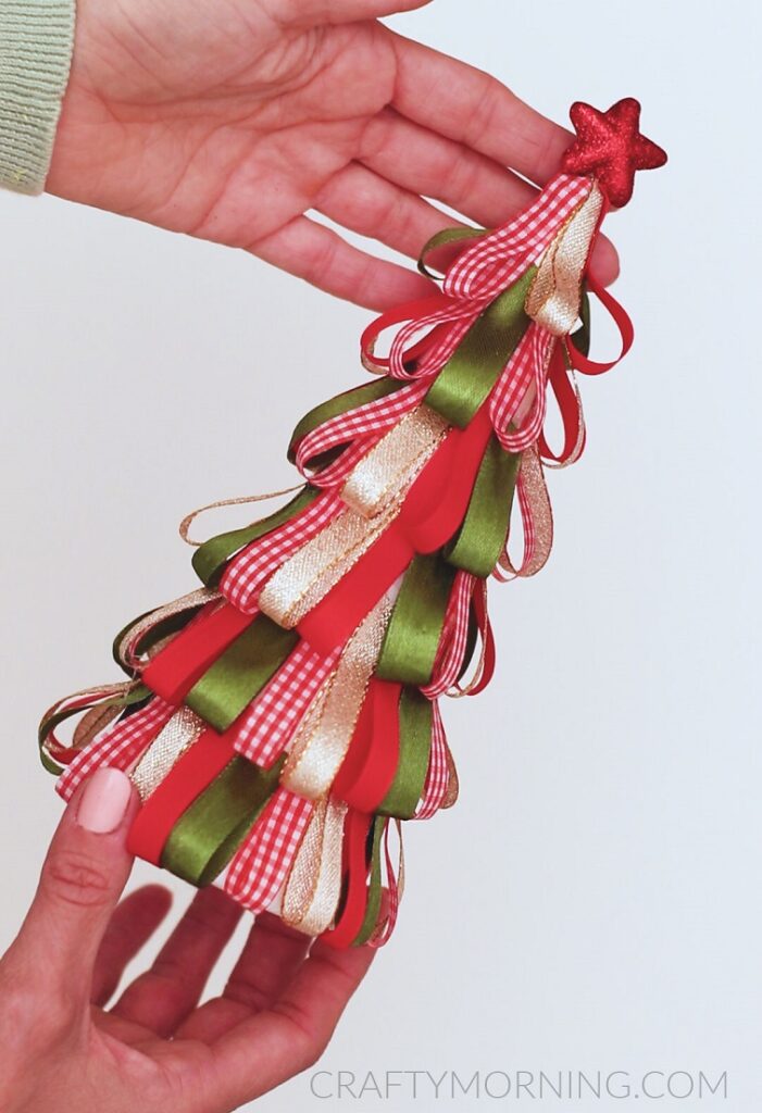 Christmas Decor - Loop Tree  Christmas crafts, Handmade christmas  decorations, Ribbon on christmas tree