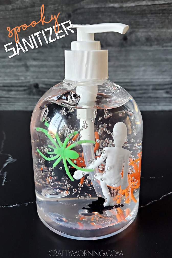 Make Spooky Hand Sanitizer Bottles
