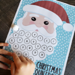 Cotton Ball Santa Beard Christmas Countdown Printable