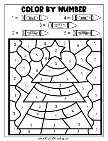 Christmas Color by Number Printables - Crafty Morning