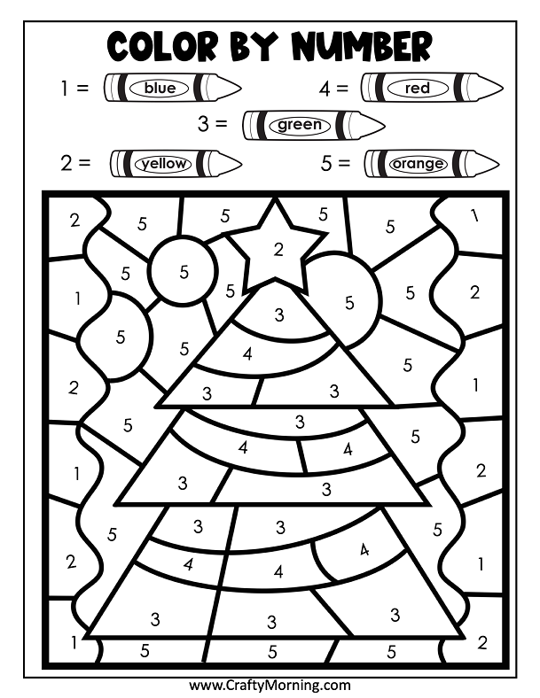 Printable Christmas Number Coloring Pages