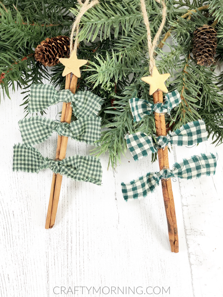 Knotted Cinnamon Stick Tree Ornaments - Crafty Morning