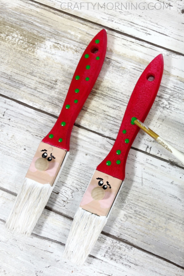 Paintbrush Santa Claus Ornaments - Crafty Morning
