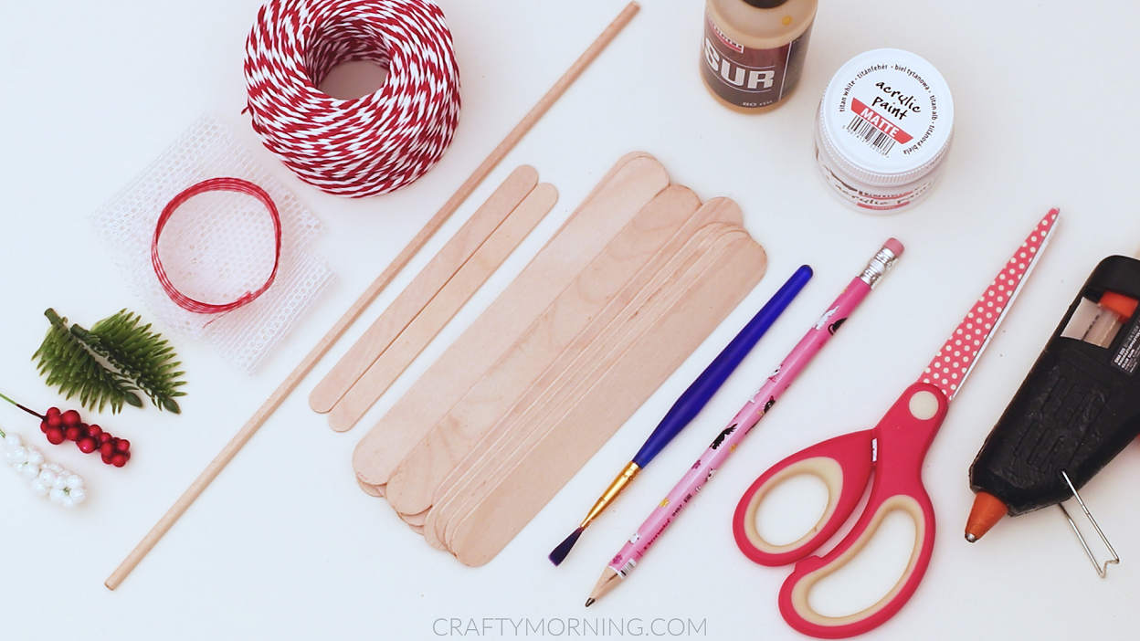 Popsicle Stick Log Cabin Ornament - Crafty Morning