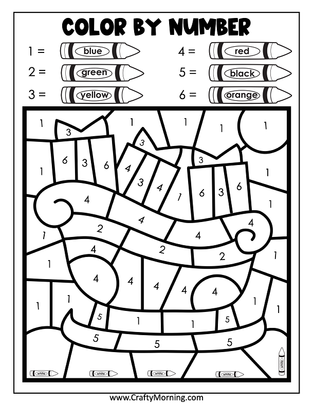 free printable color by number christmas coloring pages