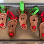 Salt Dough Footprint Reindeer Ornaments