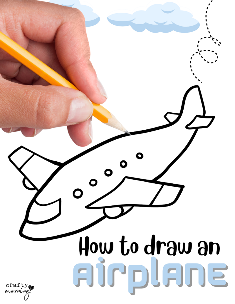 How to Draw an Airplane (Easy Step by Step Drawing) - Crafty Morning