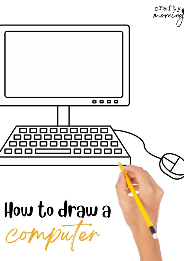 How to Draw a Computer - Step by Step Printable