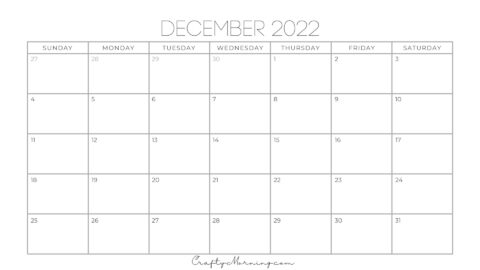 2022 Printable Calendar (Monthly PDFs) - Crafty Morning