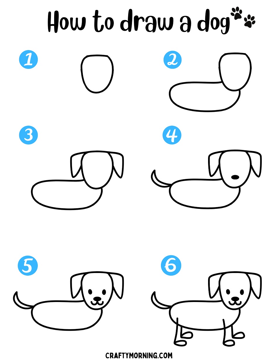 Easy How to Draw a Dog Face Tutorial & Dog Face Coloring Page-saigonsouth.com.vn