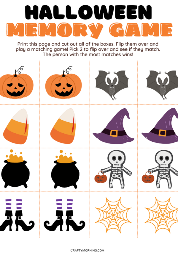 Halloween Memory Game (Printable Matching Game)