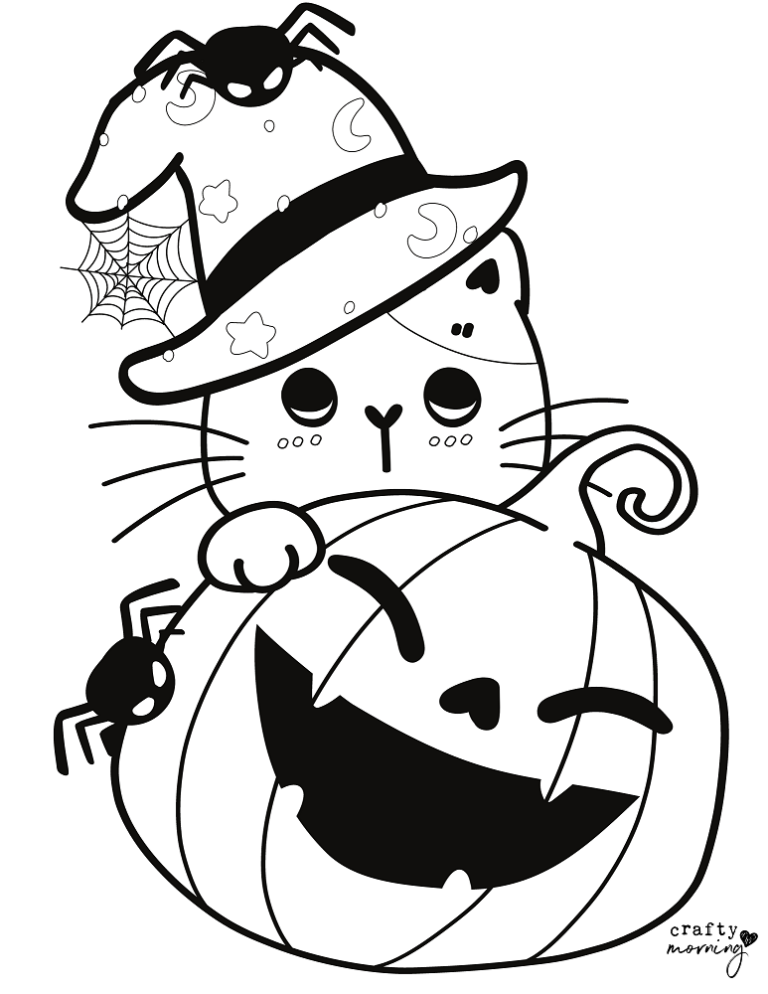 Halloween Cat Coloring Pages (Free Printables) - Crafty Morning