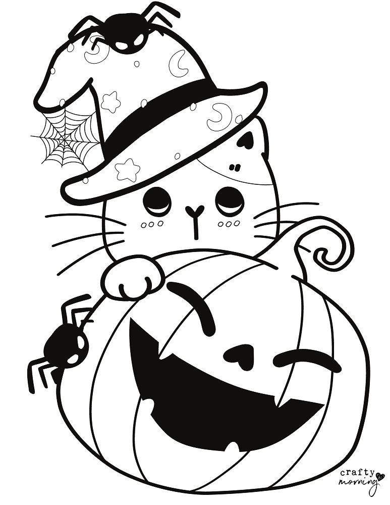 scary black cat coloring pages