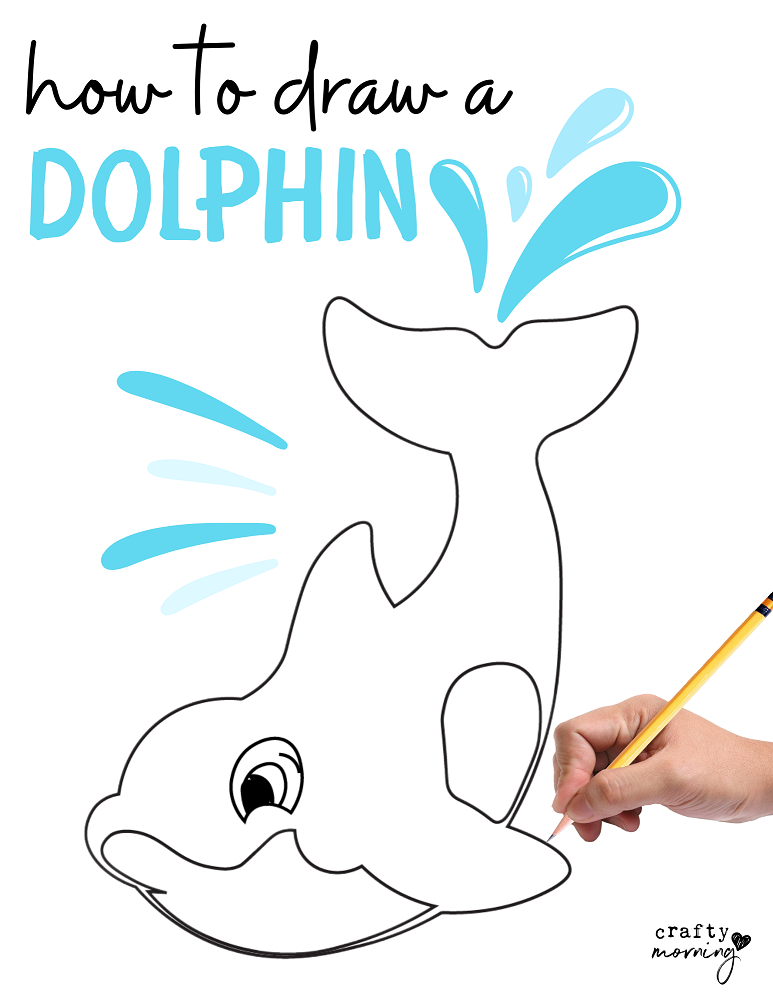 How To Draw a Dolphin Easy Printable Lesson For Kids - Easy Printable  Tutorial | Kids Activities Blog