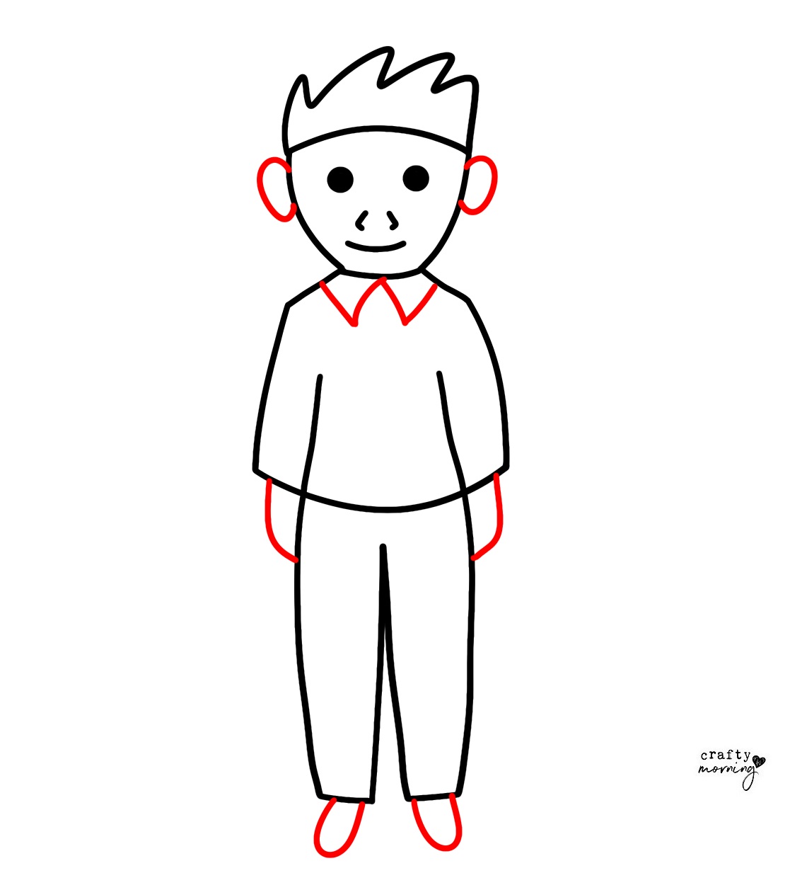 Easy How to Draw a Man Tutorial and Man Coloring Page