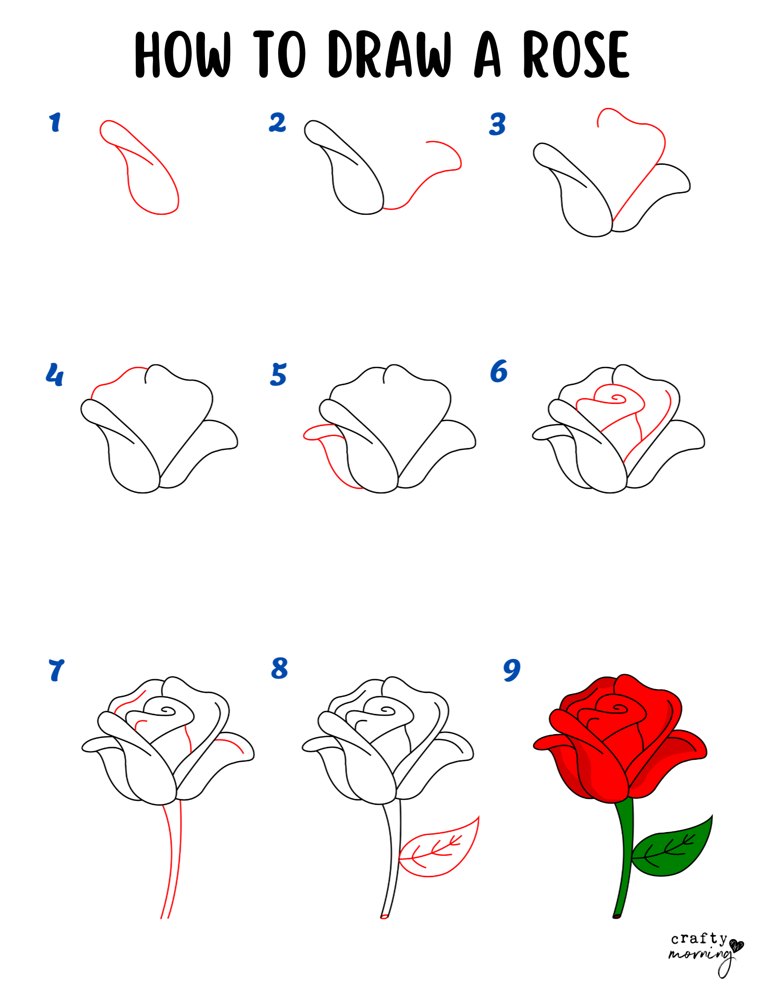 How to draw rose step by step: Realistic rose drawing easy with pencil