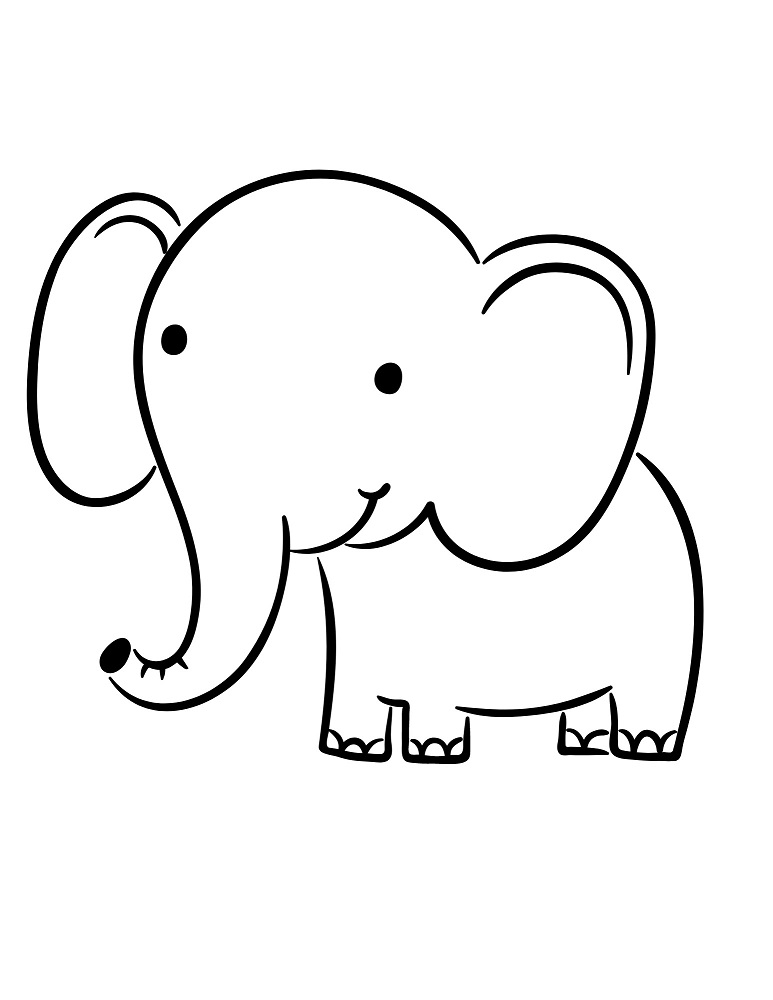 How to draw cute Elephant easy steps