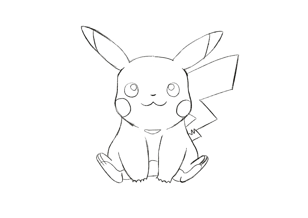 Easy drawing of Pikachu