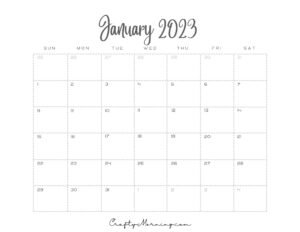 2023 Printable Calendar (Monthly PDFs) - Crafty Morning