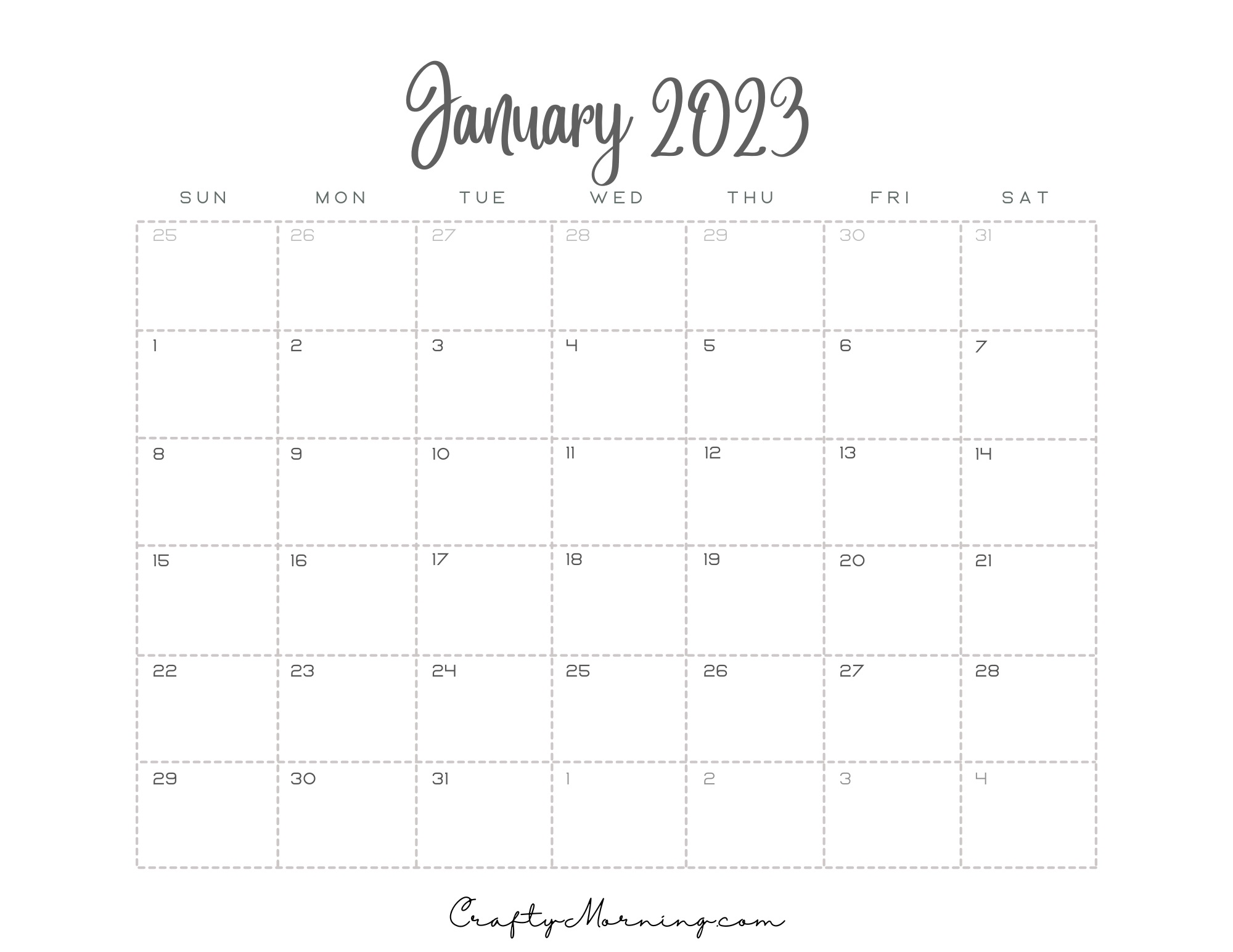 2023 Printable Calendar (Monthly Pdfs) - Crafty Morning
