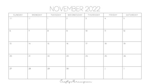 2022 Printable Calendar (Monthly PDFs) - Crafty Morning