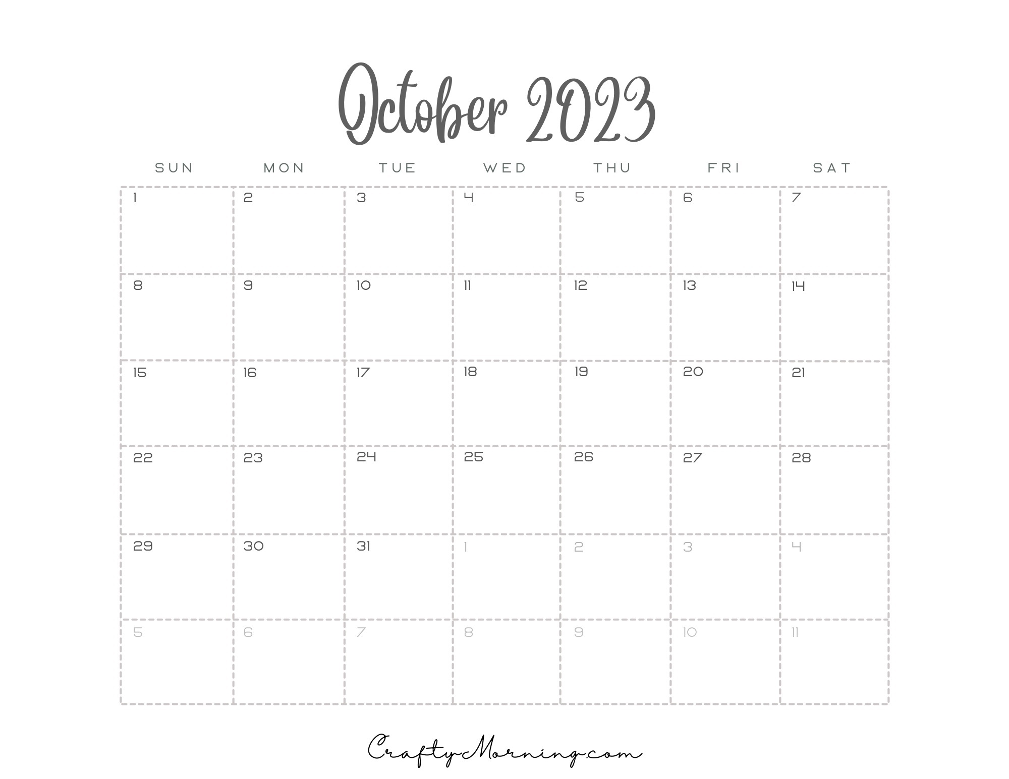 2023 Printable Calendar (Monthly PDFs) - Crafty Morning