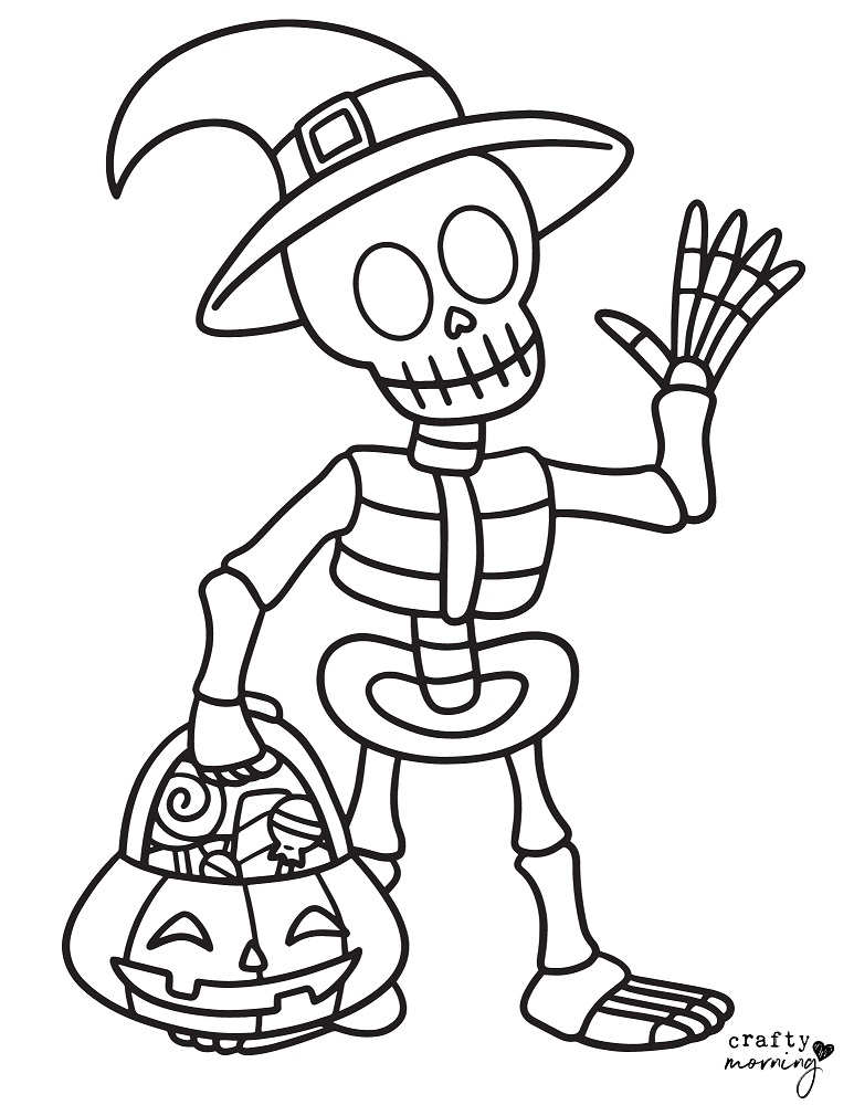 Free Printable Skeleton Coloring Pages Crafty Morning