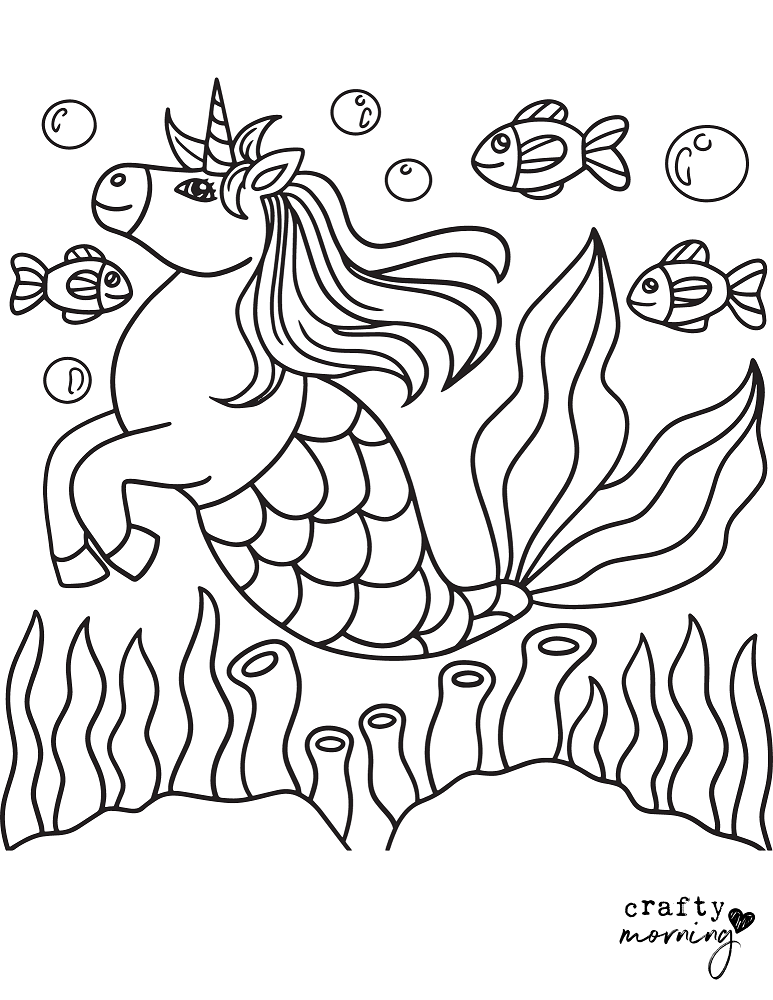 Unicorn Coloring Book For Kids Ages 4-8: Rainbow, Mermaid Coloring