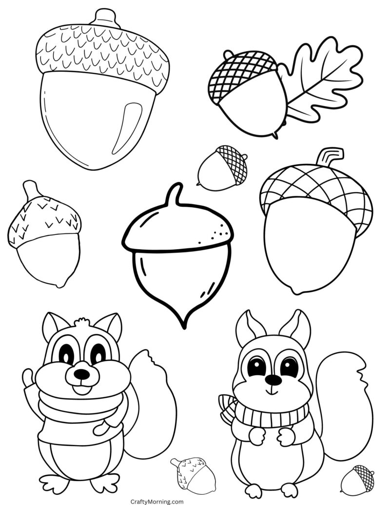 Printable Cute Fall Coloring Pages - Crafty Morning