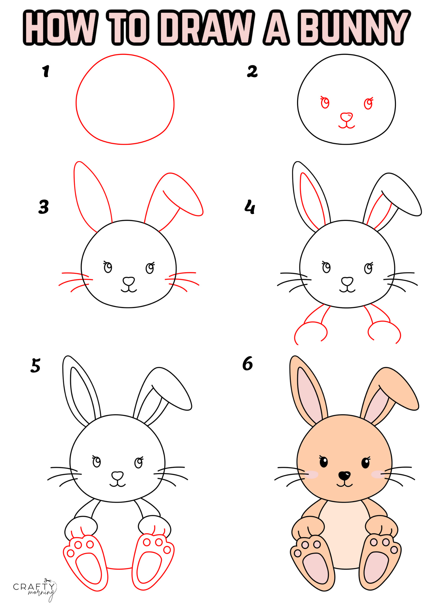 rabbit face sketch simple