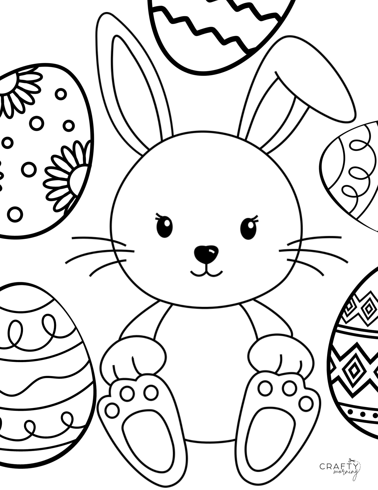 bunny easter coloring page drawing